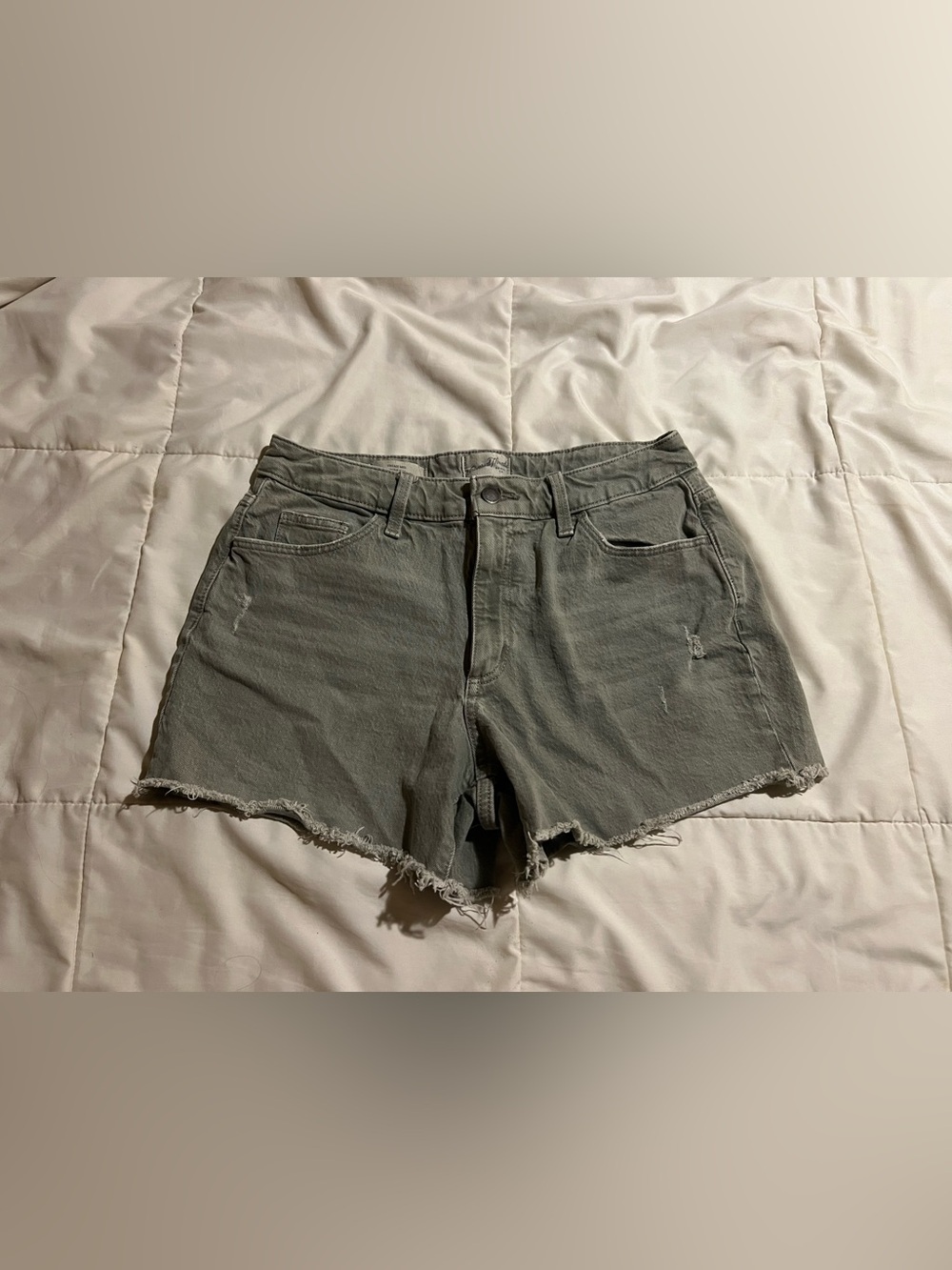 Universal Thread Olive Green Frayed Hem Denim Shorts